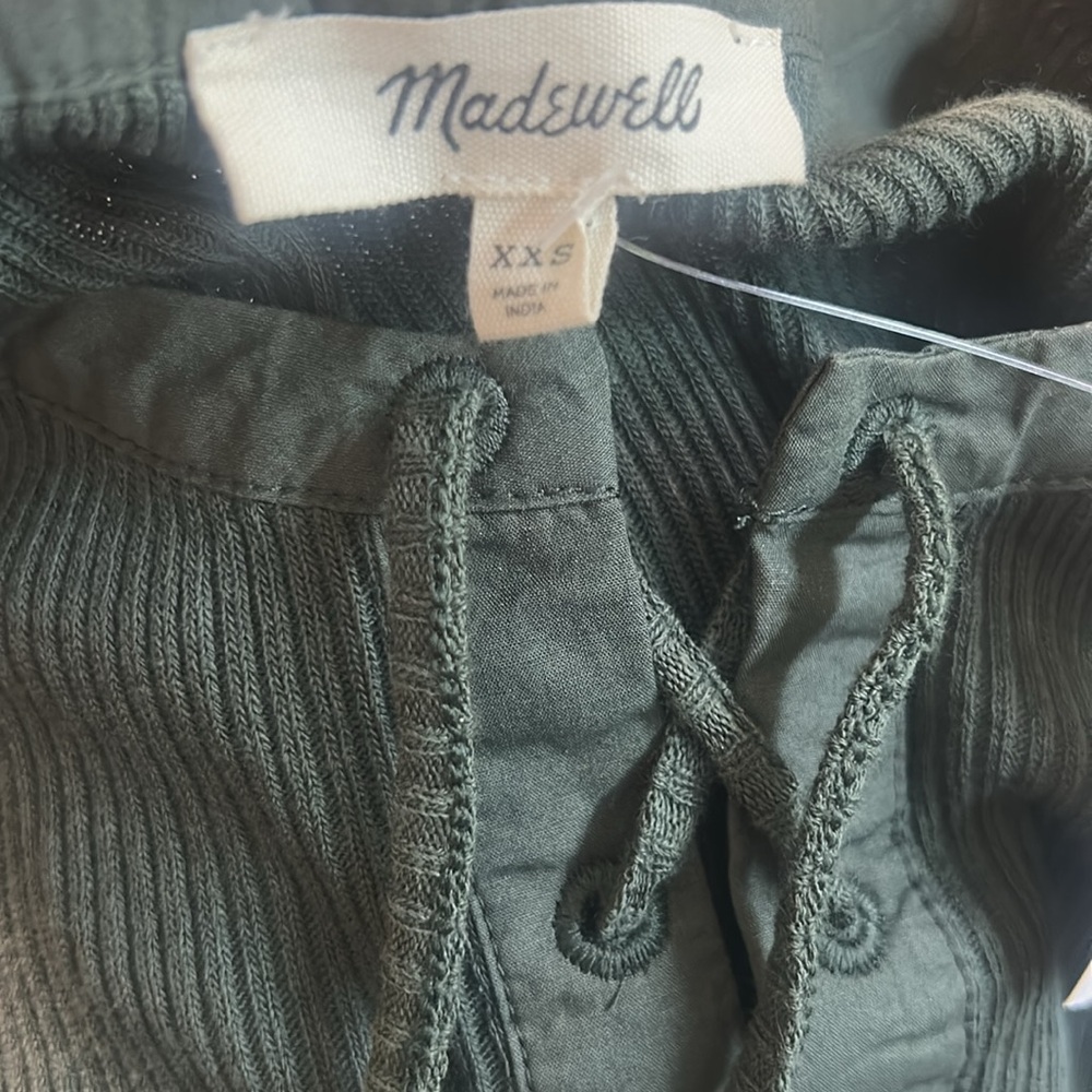 NWT Madewell Lace-Up Ribbed Top - Picture 8 of 8